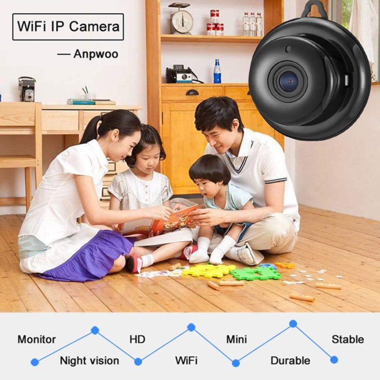 Anpwoo MN001 3518Ev200 1.0 MP Mini HD WiFi IP Camera with 6 PCS Infrared LEDs, Support Motion Detection & Night Vision & TF Card(Max 64GB), MN001 Anpwoo MN001 3518Ev200 1.0 MP Mini HD WiFi IP Camera with 6 PCS Infrared LEDs, Support Motion Detection & Night Vision & TF Card(Max 64GB), MN001